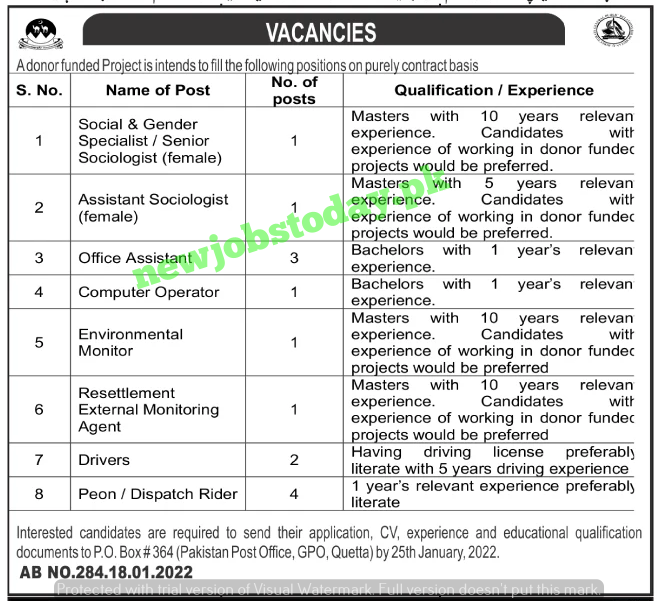 po-box-no-364-driver-jobs-in-quetta-balochistan