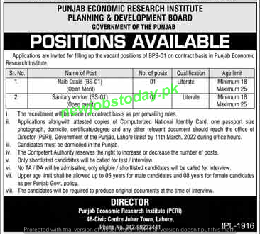 punjab-economic-research-institute-jobs-2022