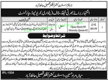 patwari-jobs-in-hafizabad-2022-punjab-revenue