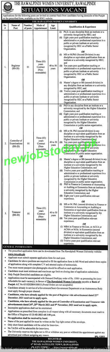 jobs-at-rawalpindi-women-university-2022