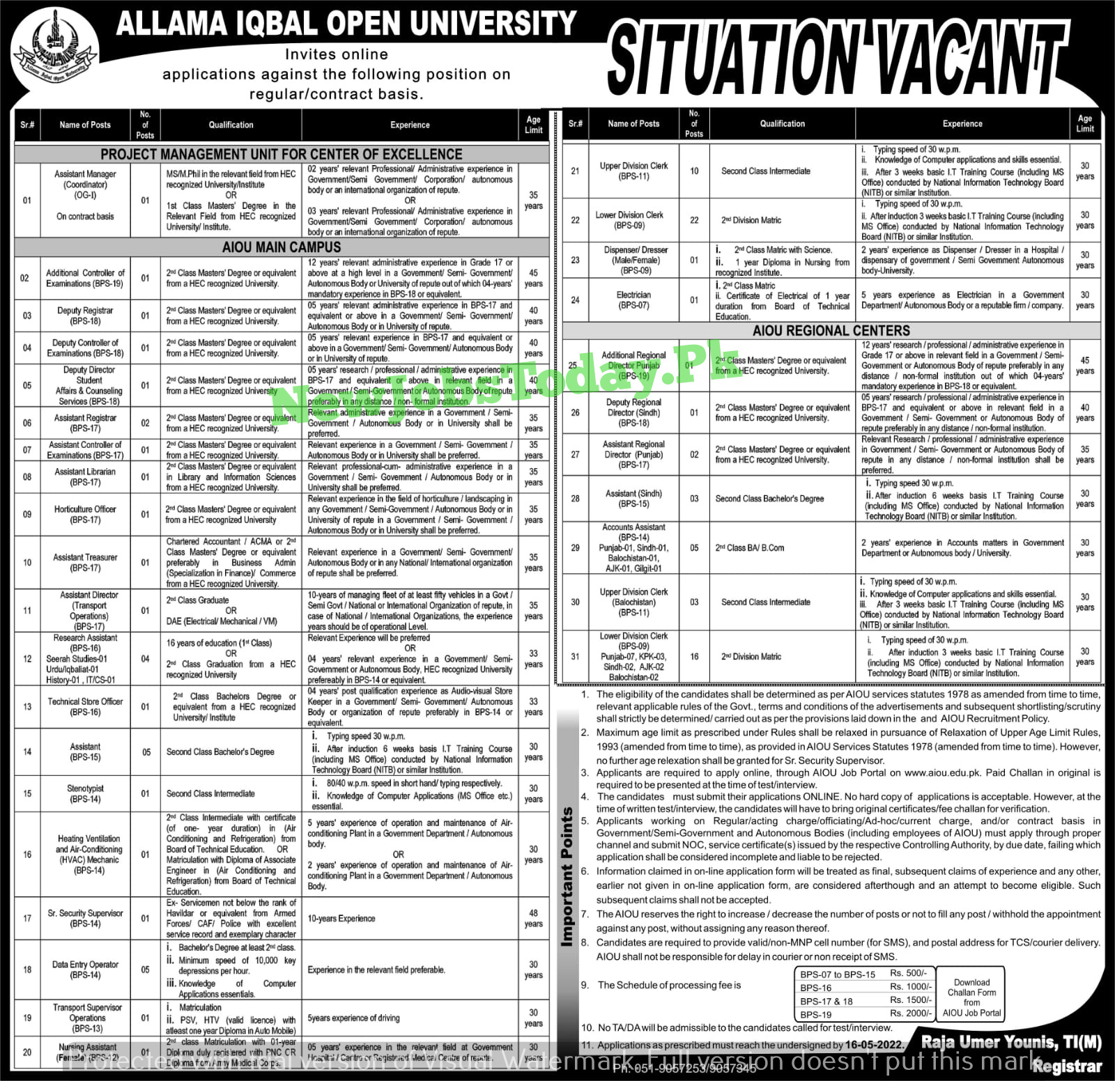 allama-iqbal-open-university-islamabad-jobs-2022