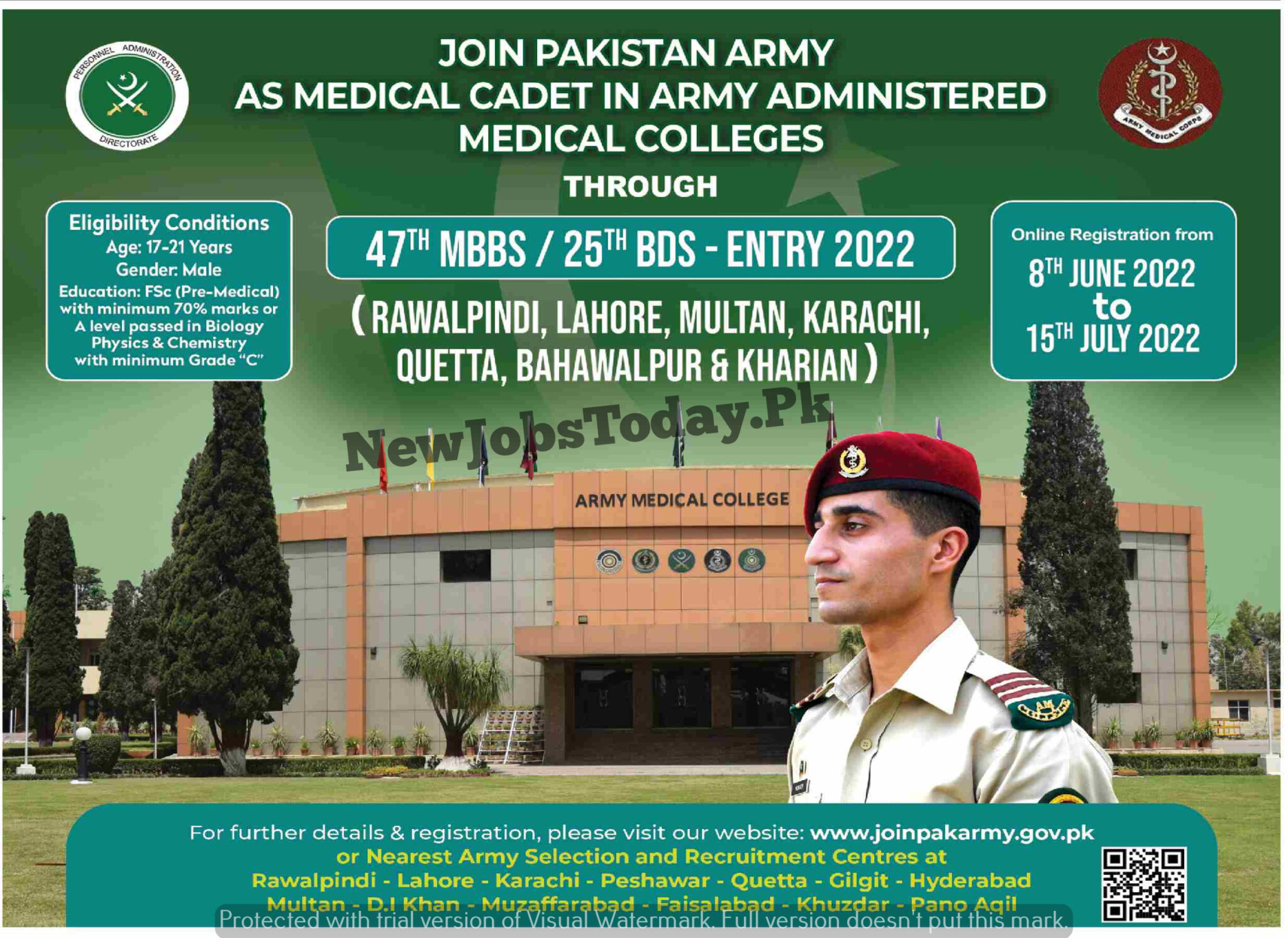 Join Pakistan Army as Medical Cadet 2022 || 47th MBBS || 25th BDS Entry Test