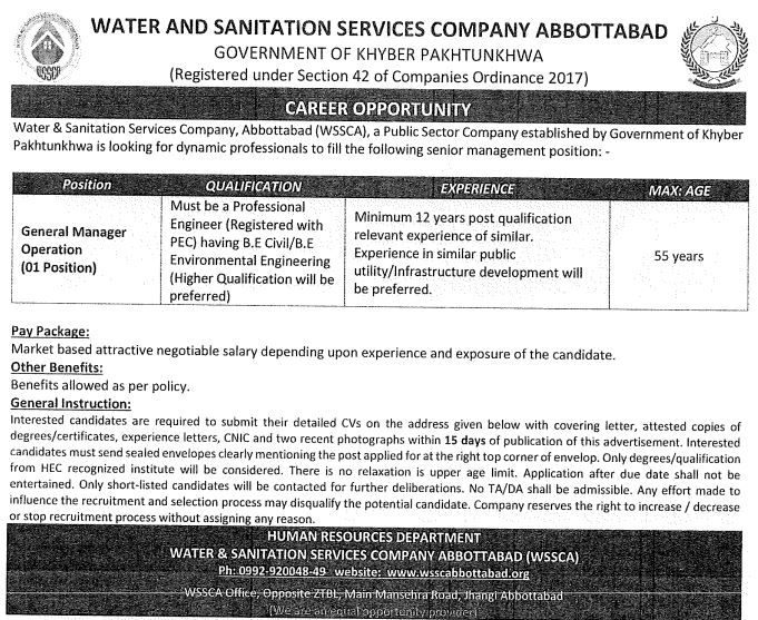 WSSCA Jobs in Abbottabad
