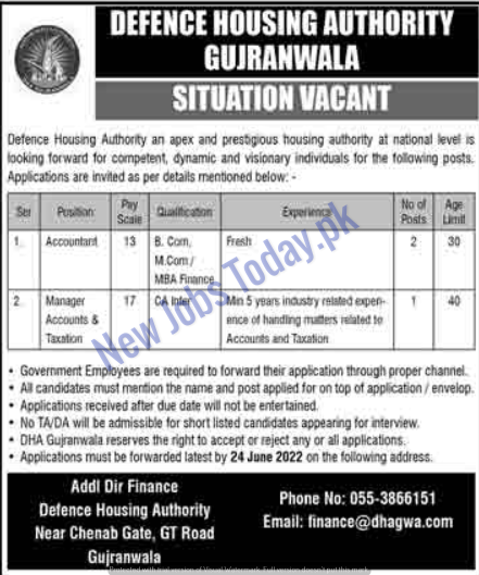 defence-housing-authority-gujrawala-jobs
