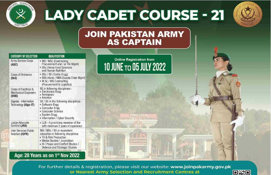 join Pak Arky as Captain -Lady Course 21