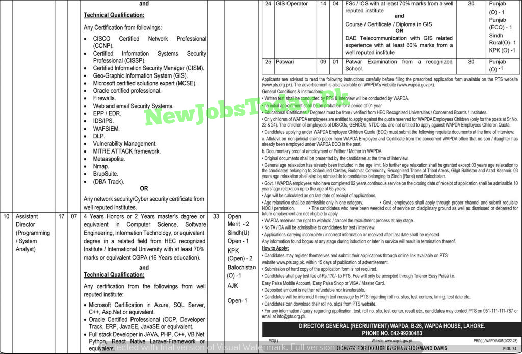 Latest All Pakistan WAPDA Jobs 2022